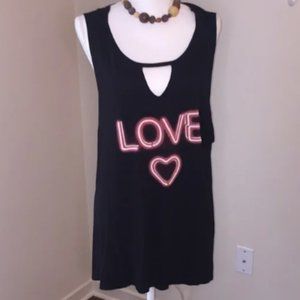 Black Graphic “Love” Tank Top size 2XL